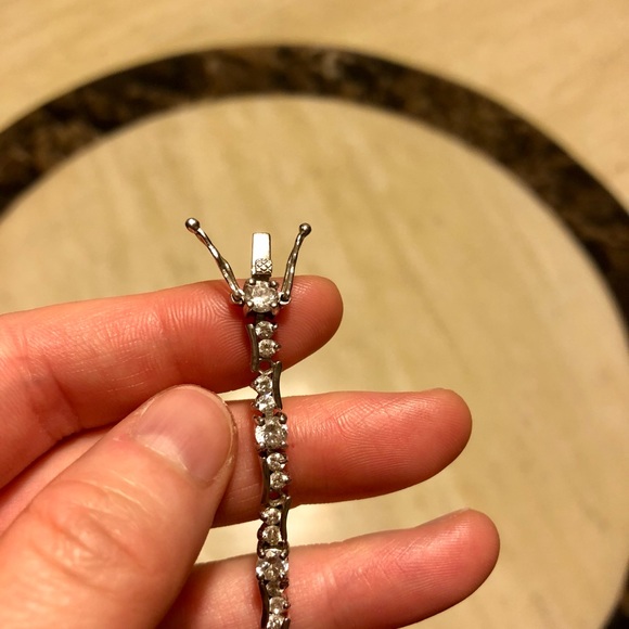 Like New 925 Sterling Silver with Real Crystals Bracelet - Picture 4 of 8